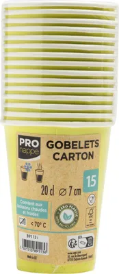 Image de 15 gobelets à café jetables PROnappe 200,0 ml