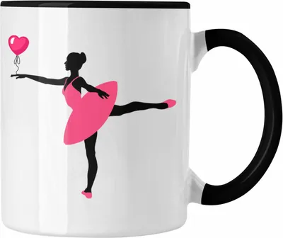 Produktbild von Trendation - Ballett Ballerina Tasse Mädchen Geschenk Lehrer Frauen Balett Geschenkidee Kaffeetasse (Schwarz)