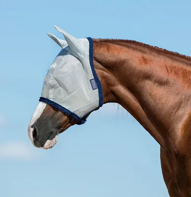 Produktbild von Horseware Amigo Fly Mask Fliegenmaske, Größe:Pony, Farbe:silver / navy