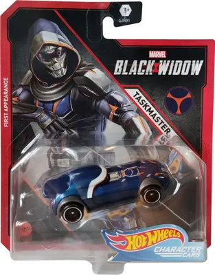 Produktbild von Mattel GJH93 Hot Wheels Character Cars Taskmaster, Black Widow, Rennauto zum sammeln und spielen