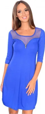 Immagine prodotto di Mini abito da donna con inserti in rete trasparente; blu/L/XL