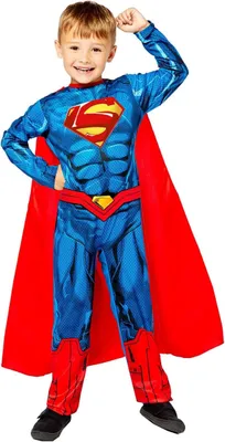 Produktbild von amscan Superman Kostüm Kinder 8-10 Jahre Größe 134 Fasching Karneval