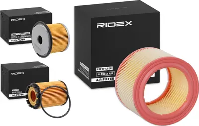 Produktbild von RIDEX Filterset Inspektionspaket Filtersatz für CITROËN Berlingo / Berlingo First (MF, GJK, GFK) passend für PEUGEOT 306 Schrägheck (7A, 7C, N3, N5)