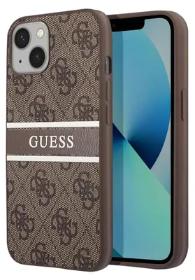 Produktbild von Guess, Schutzhülle 4G Stripe Apple iPhone 13 Mini, Braun