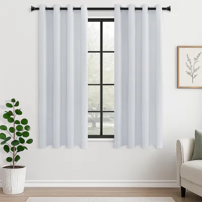 Verdunkelnde Vorhänge 2er-Pack 140x145 cm Ösen grauweiß