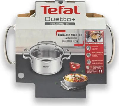 Obrázek produktu pro Tefal G7194236, Nerezová ocel, Nerezová ocel, Nerezová ocel, Sklo, 250 °C, Keramický, Elektrický, Plyn, Halogen, Indukční, Utěsněná plotna