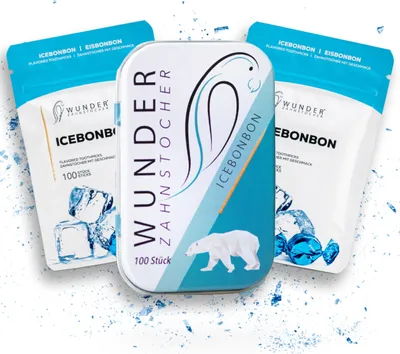 Produktbild von Wunder Zahnstocher mit Geschmack - 3er Bundle Eisbonbon Aromatische Zahnstocher - 100 Stück für den stilvollen Lifestyle