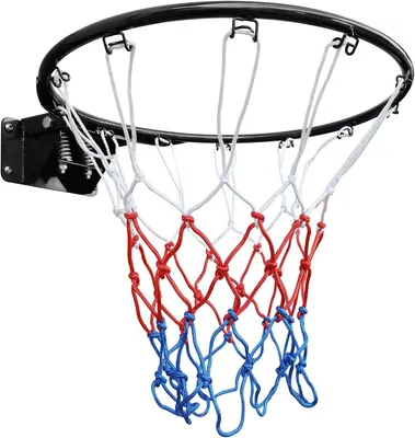 Zdjęcie produktu dla Obręcz do koszykówki 45 cm, stal, podwójna sprężyna, do montażu ściennego