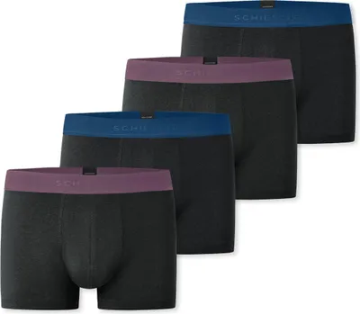 Produktbild von Schiesser 4er Pack 95/5 Baumwolle Long Short / Pant Sportlicher Logo-Webgummibund, Bequeme Beinausschnitte und ohne störende Nähte, Elastische Single-Jersey-Qualität