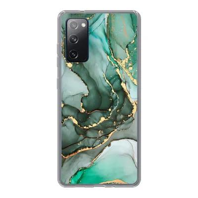 Produktbild von MuchoWow® Handyhülle Schutzhülle Hülle für Samsung Galaxy S20 FE Gold - Marmor - Grün - Luxus - Marmoroptik - Grau Silikon Softcase Handy Hülle - Abdeckung