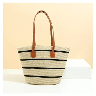 Produktbild von Geflochtene Strohtasche für Damen - Boho Make-up Beutel für Reisen und Urlaub