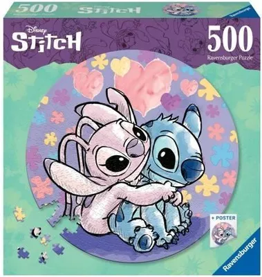 Image de Puzzle Rond Stitch Disney Dessin Animé, 500 Pièces, Ravensburger, Dès 10 Ans