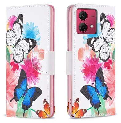 Obrázok produktu pre Puzdro na mobilný telefón Motorola Moto G84 5G z umelej kože v tvare knihy, motív 2, ochranné puzdro