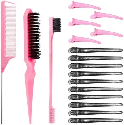Productafbeelding van Set haaraccessoires voor kinderen, kunststof, 8 stuks, roze/wit