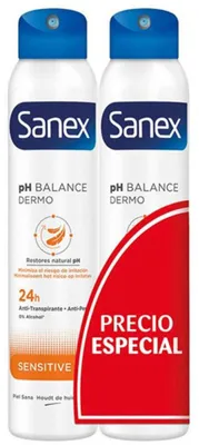 Zdjęcie produktu dla Sanex pH Balance Dermo Sensitive Dezodorant w sprayu, 2 x 200 ml