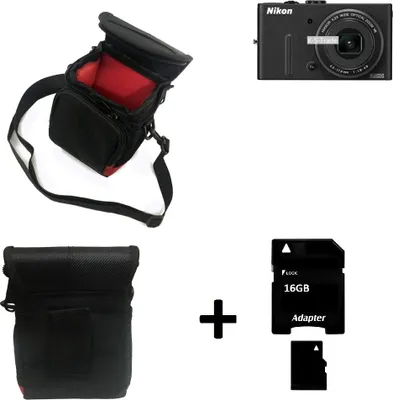 Produktbild von K-S-Trade Kameratasche Fototasche Umhängetasche Schutz Hülle kompatibel mit Nikon Coolpix P310 mit Zusatzfach und teilbaren Innenraum mit Trennwand