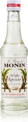Produktbild von Monin Weißer Rohrzucker Sirup, 250 ml Flasche - für Cocktails, zum Kaffee oder