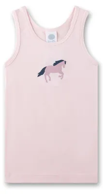 Immagine prodotto di Canottiera rosa con cavalli per bambine Sanetta | Maglietta per bambini