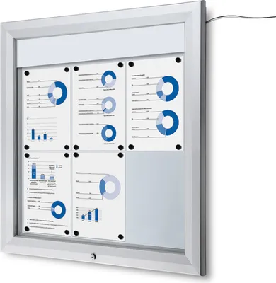 Produktbild von Showdown Displays Schaukasten Premium für Außen - 6x DIN A4 - LED