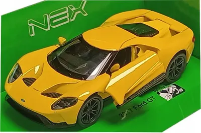 Produktbild von Welly Ford GT 2017 gelbes Metallauto mit Türen