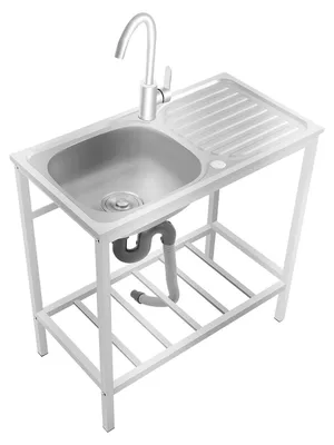 Productafbeelding van Vrijstaande Roestvrij Stalen Spoelbak - 75 x 40 x 75 cm