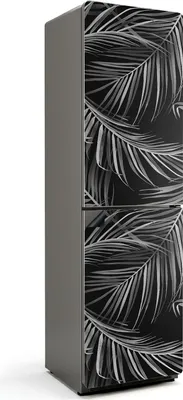Produktbild von Blätter in einem zarten Arrangement – Magnetische Kühlschrank Abdeckung – Dekorfolie magnetisch Küche – Kühlschrank Magnet Deko – selbstklebende Magnettafel – Magnetfolie für Kühlschranktür – 60x205 cm