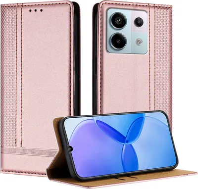 Obrázek produktu pro Pouzdro pro Xiaomi Redmi Note 13 Pro 5G kožené flipové pouzdro s funkcí stojánku Růžový