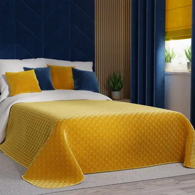 Obrázek produktu pro Přehoz na postel VELVI 019 mustard/hořčicová 220x240 cm Mybesthome