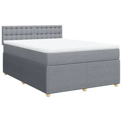 Produktbild von Boxspringbett mit Matratze Hellgrau 140x190 cm Stoff