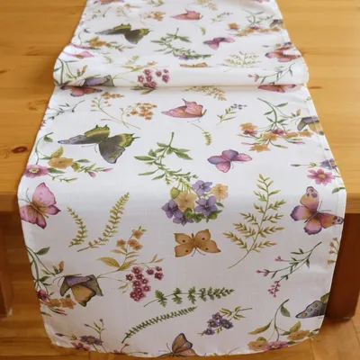 Produktbild von Tischläufer Schmetterlinge Textil Druck bunt 40x140 cm
