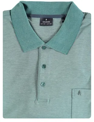 Ragman H-Polo Polo Soft-Knit uni in grün