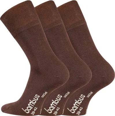 Produktbild von TippTexx 24 6 Paar Bambus Socken, DIE Geruchs-Killer, Dunkelbraun, Größe 35-38