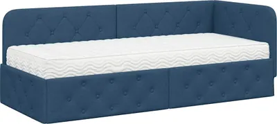 Produktbild von vidaXL Eckbettgestell Blau 80 x 200 cm Stoff