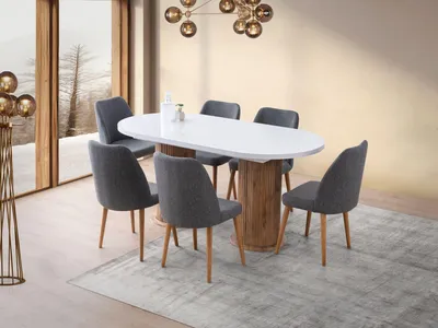 Produktbild von Skye Decor, Hochwertiger Ausziehbarer Esstisch, Weiß, 180-216 cm, 100% Melamin