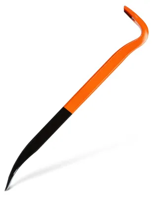 Productafbeelding van Brechstange van gehard staal - Breek- en montagetool - 450 x 25 x 12 mm - Gebogen punt voor het verwijderen van spijkers en het optillen - Zwart/geel - 1 kg [10627A]