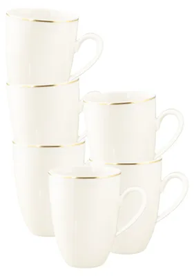 Produktbild von Seltmann Weiden Savona Henkelbecher 350 ml Goldlinie 6er Set