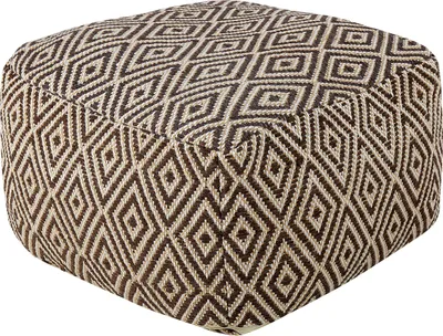Obrázek produktu pro BELIANI Puf taburet béžový a hnědý geometrický vzor čalouněný boho styl moderní design obývací pokoj