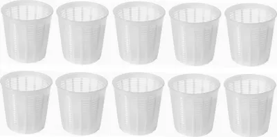 Produktbild von 10 x Kunststoff Käseform 0.35kg - 9.8x10cm, Käse Form, Kaseform, Kase Form, Käse Formen, Käseformen