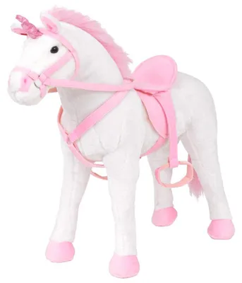 Produktbild von vidaXL Plüschtier Einhorn Stehend Plüsch Weiß und Rosa XXL