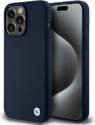 Produktbild von Etui Bmw Silikon Metall Logo Na Iphone 15 Pro Max - Granatowe