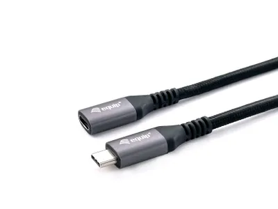 Produktbild von Equip USB 3.2 Gen 2 C-auf-C-Verlängerungskabel, M/F, 1,0 m, 4K/60 Hz, 10 Gbit/s, 1 m, USB C, USB C, USB 3.2 Gen 2 (3.1 Gen 2), 10 Gbit/s, Schwarz