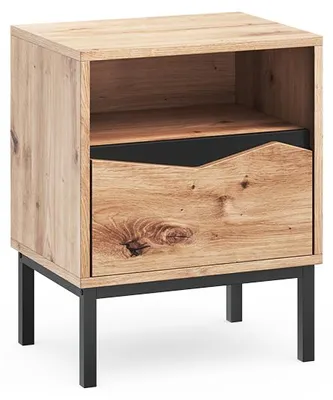 Productafbeelding van Nachtkastje Vicco Elvano Eiken/Zwart 40 x 50 cm, Model 61284