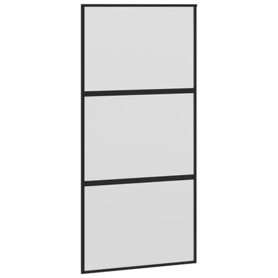 Obrázek produktu pro Posuvné dveře černé 102,5 x 205 cm tvrzené sklo a hliník