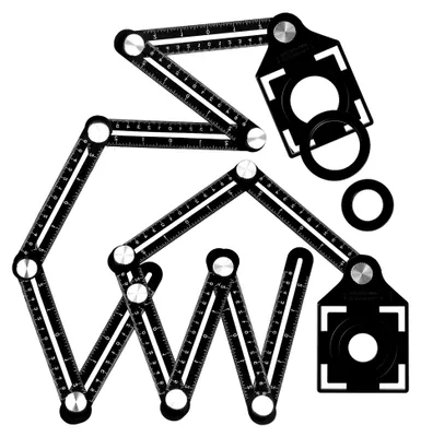 Produktbild von Winkelschablone aus Aluminiumlegierung, Mehrwinkel-Messwerkzeug mit Positionierungslöchern