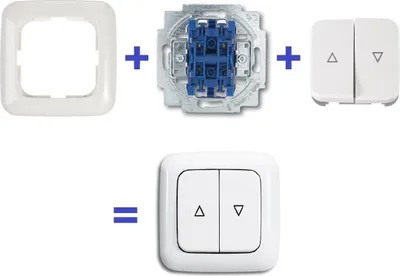 Produktbild von Busch Jäger Set Jalousie-Taster 2020/4 US + Aufdruck Pfeil auf/ab - alpinweiß