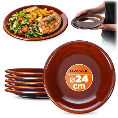 Zdjęcie produktu dla KADAX Talerze Obiadowe 24cm Kamionka Zestaw 6szt