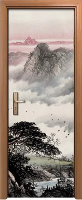 Produktbild von Türposter 70x200 cm Türaufkleber Türtapete Türfolie Klebefolie Chinesische traditionelle Malerei