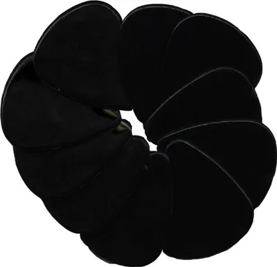 Produktbild von 10er Pack unbedruckte schwarze Gitarrenplektren, 1 mm Heavy