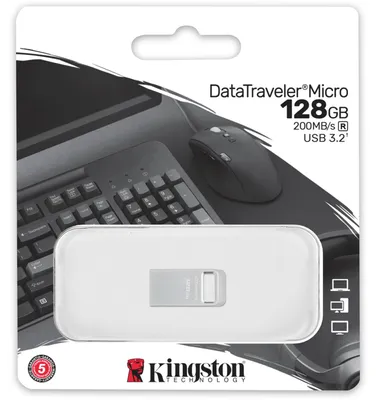 Obrázek produktu pro KINGSTON 128GB DataTraveler Micro 200MB/s Metal USB 3.2 Gen 1