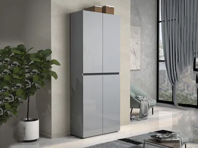 Immagine prodotto di Dmora Scarpiera Antaleone 34x80x200h cm Grigio, 36 Paia 4 Ante  Italy